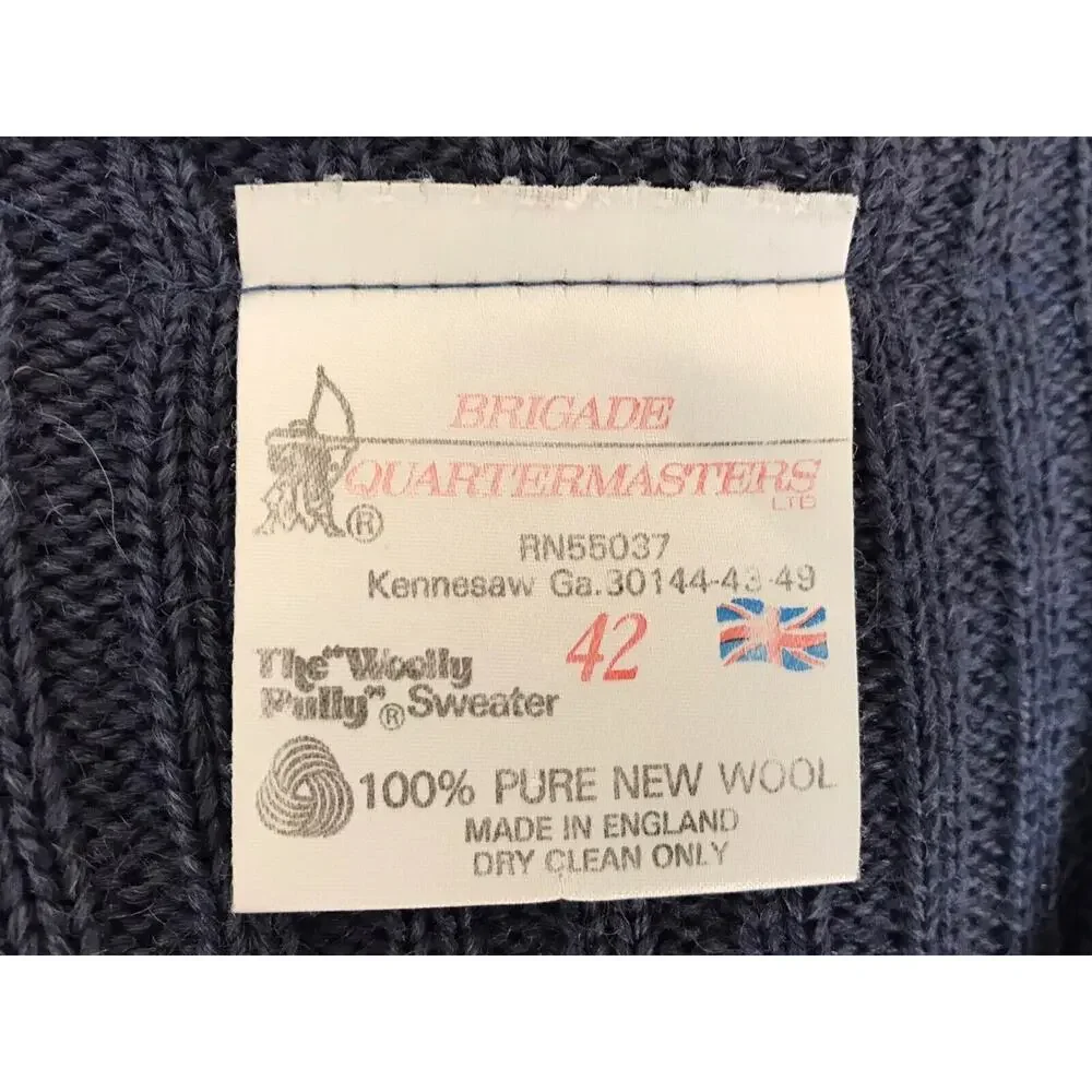 Vintage Brigade Quartermasters Men's Size 42 The Woolly Pully Sweater Pure Wool